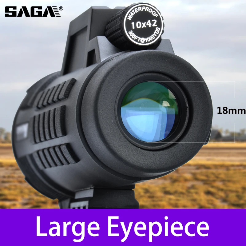 Saga Профессиональный монокулярный телескоп 8/10/12X42/50 Mini Telescopio Bak4 Prism компактный
