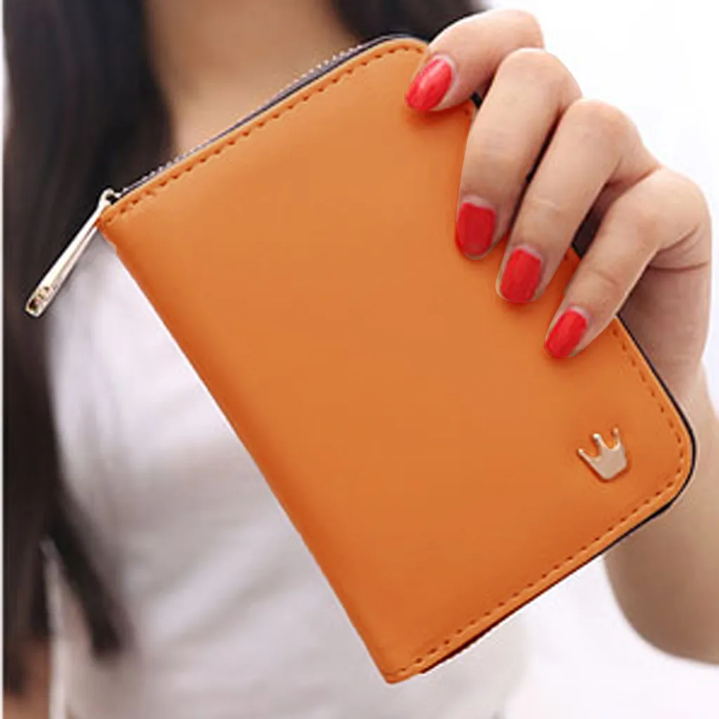 MOLAVE Wallet Women Fashion Short Zipper Crown Decorated Mini Money Purses Coin Purse Card Holder Bag leather 2019DEC31 | Багаж и сумки