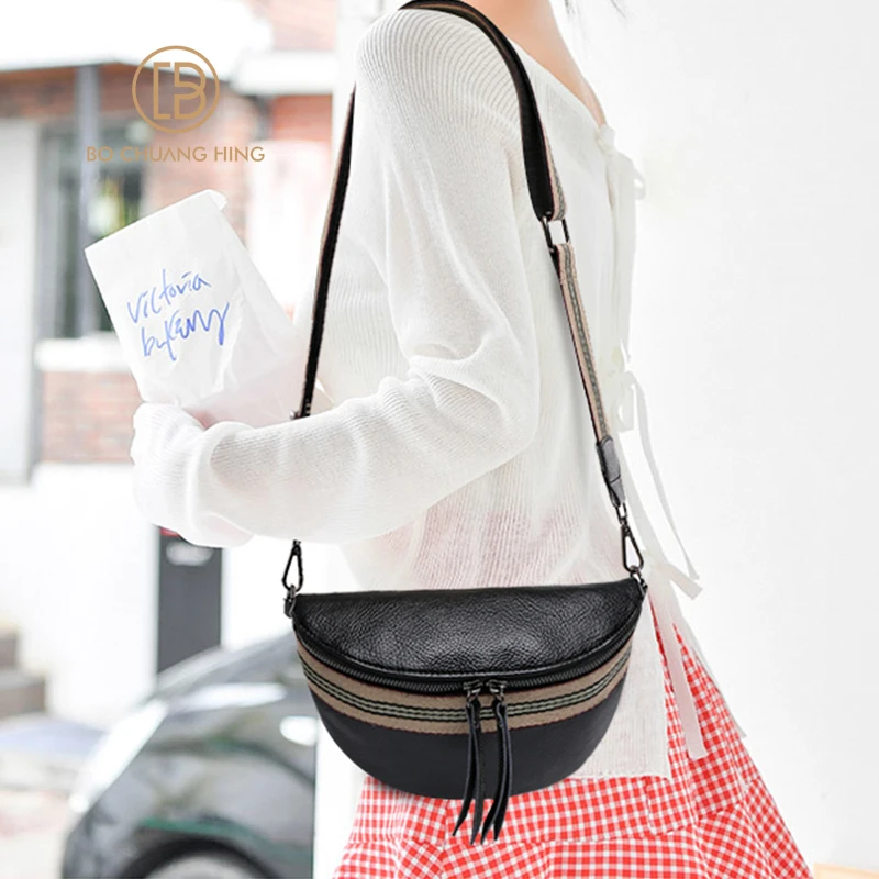 Soft Leather Crossbody Handbag Female Famous Brand Female Shoulder Bag Fashion Wide Shoulder Strap Soft Small Handbag