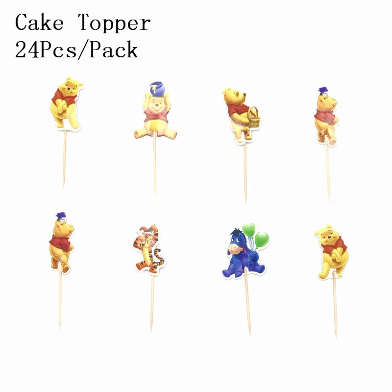 Lot 12 Cupcake Wrappers Winnie L'Ourson – Emballages & Décorations Gâteau Anniversaire Winnie The Pooh Thème Mignon Enfant