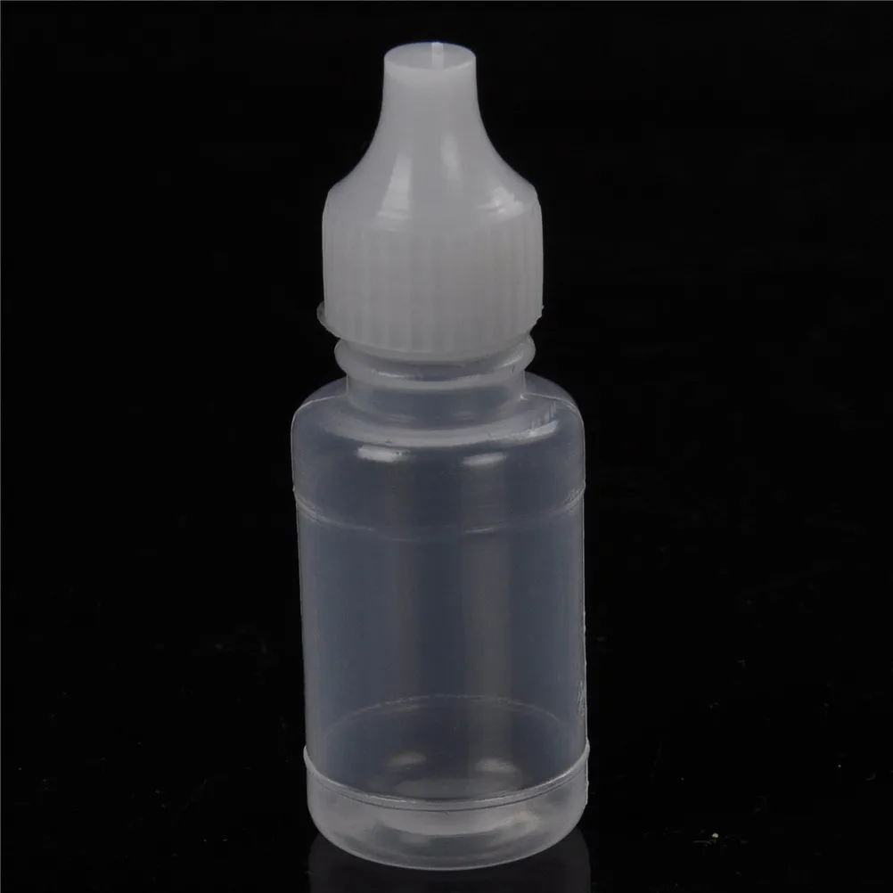 

10ml 50Pcs Eye Liquid Childproof Cap Thin Tip Dropper Bottles Plastic Empty Plastic Squeezable Dropper Bottles