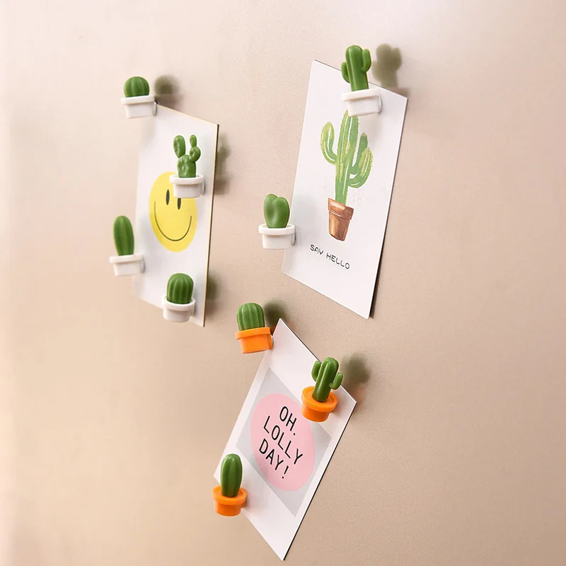 6шт% 2FSet 3D Cute Succulent Plant Message Board and Reminder для Кухня Холодильник Магнит Кнопка Кактус украшение аксессуары