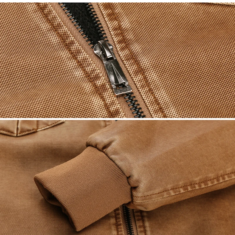 

New Retro Leather Jacket Men Solid Color Slim Fit Motorcycle Leather Jacket Men Waterproof PU Coats Fleece Biker Jacket