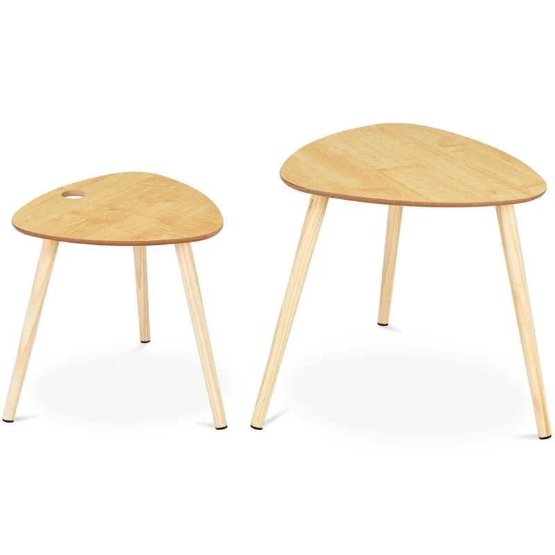 2 шт. раскладной диван боковые журнальные столы с деревянной ножкой треугольная