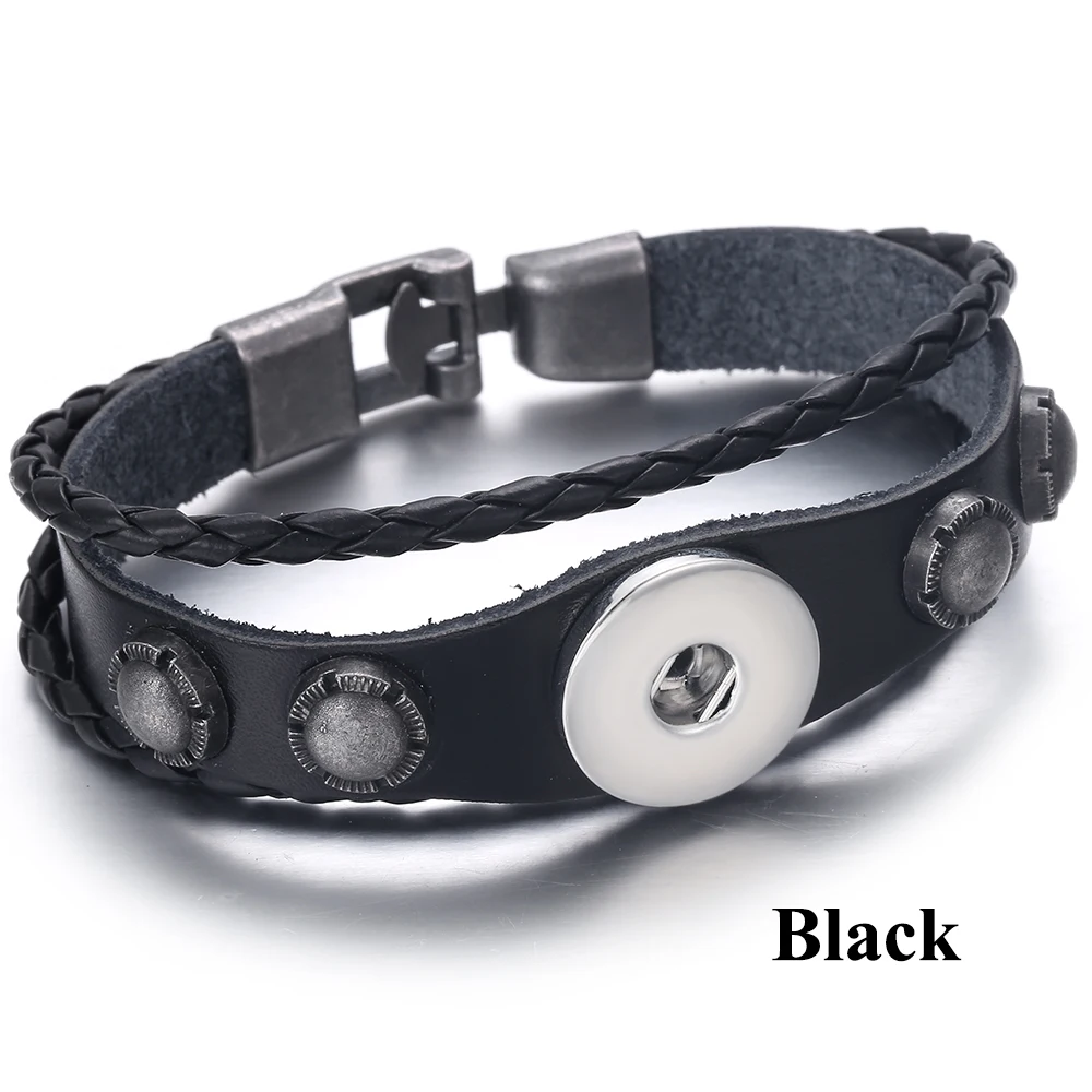 Браслет с защелкой из плетеной кожи ручной работы браслет якорем 18 мм Ретро