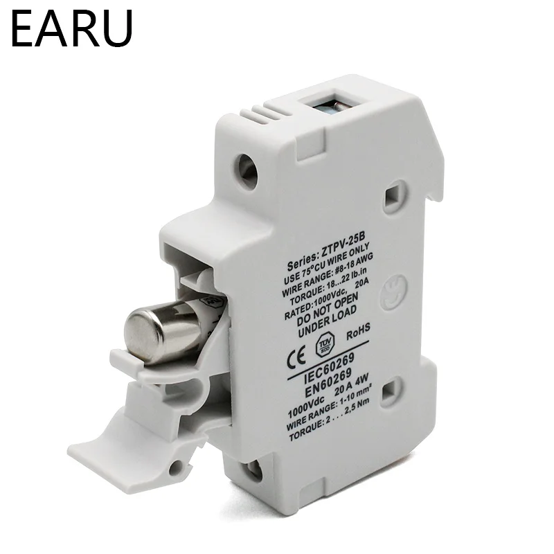 1 Set 1P 2P 3P 4P Parallel Fuse Holder 10*38mm High Voltage Solar PV1000V DC Fusible PV Fuses 3A To 30A Protection System | Обустройство