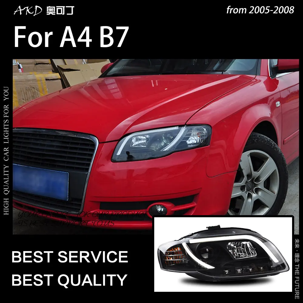 

AKD автостайлинг для Audi A4 фары 2005-2008 A4L B7 светодиодный ные фары DRL Hid фары ангельские глазки Биксеноновые лучевые аксессуары
