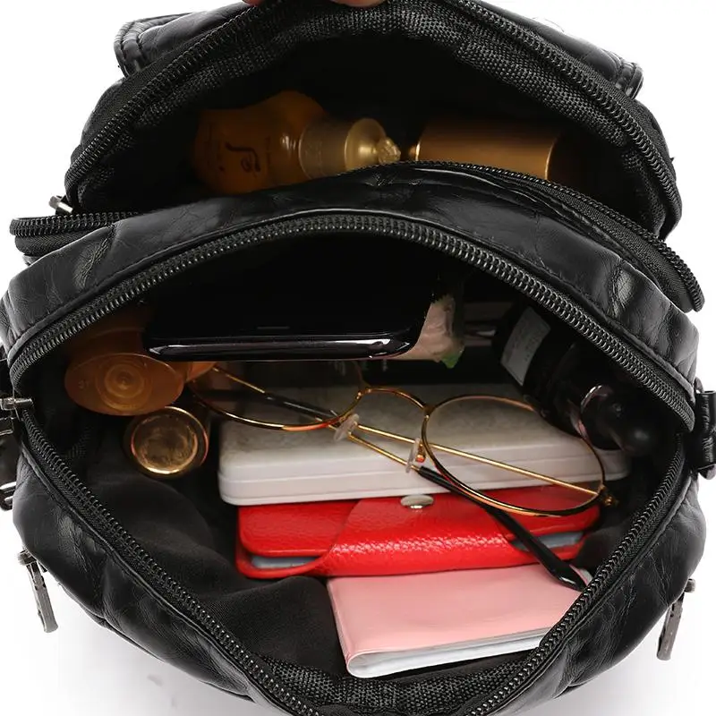 

Washed Leather Women Casual Small Crossbody Bags Lightweight Simple Pure Color Shoulder Bag Ladies Elegant Shopping Belt Bags