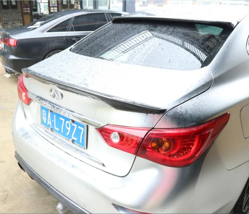 Углеродное волокно заднего крыло багажника выступ Спойлеры для 14 17 Infiniti Q50 Q50S 2014