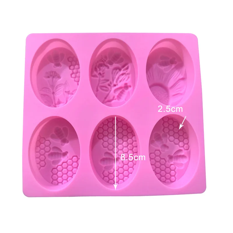 

Six Consecutive Oval Soap Molds, New Silicone Soap Molds, Lace Pattern Molds Easy To Demould Forms Soap Molds For Soap Molds