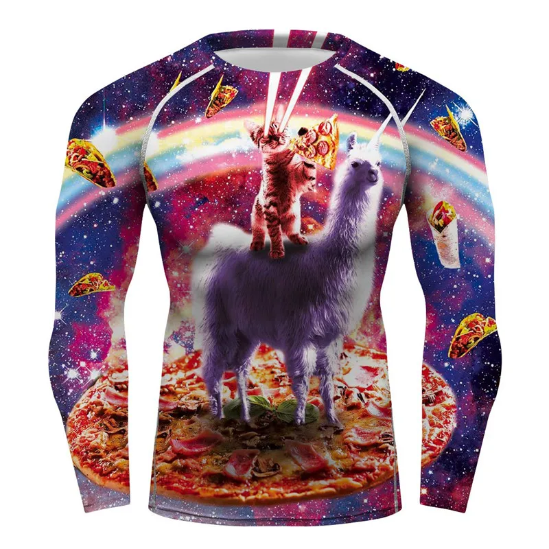 BJJ MMA Rashguards Топ с длинным рукавом футболка из кожи компрессионная Базовая