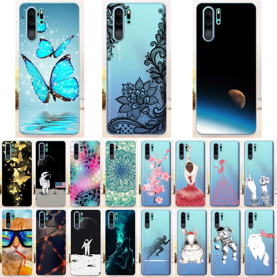 Прозрачный мягкий чехол из ТПУ с рисунком для Huawei P30 Pro силиконовый телефона P 30 lite