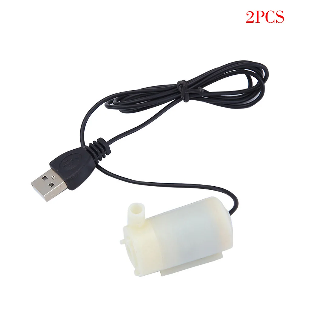 

2 Pieces Water Pump USB Micro Aquarium Fountain Pump Submersible Fish Tank Fountain Low Noise Pumping Tool, White
