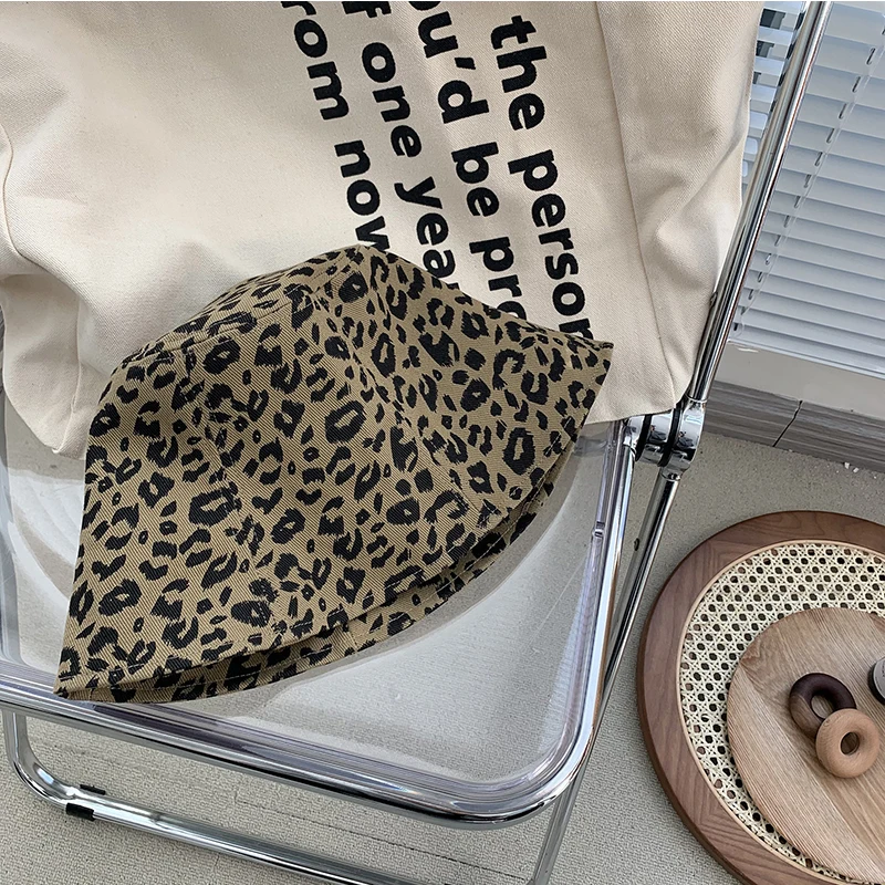 Женская шляпа K148 в полоску с леопардовым принтом женская панама 2021 летняя кепка