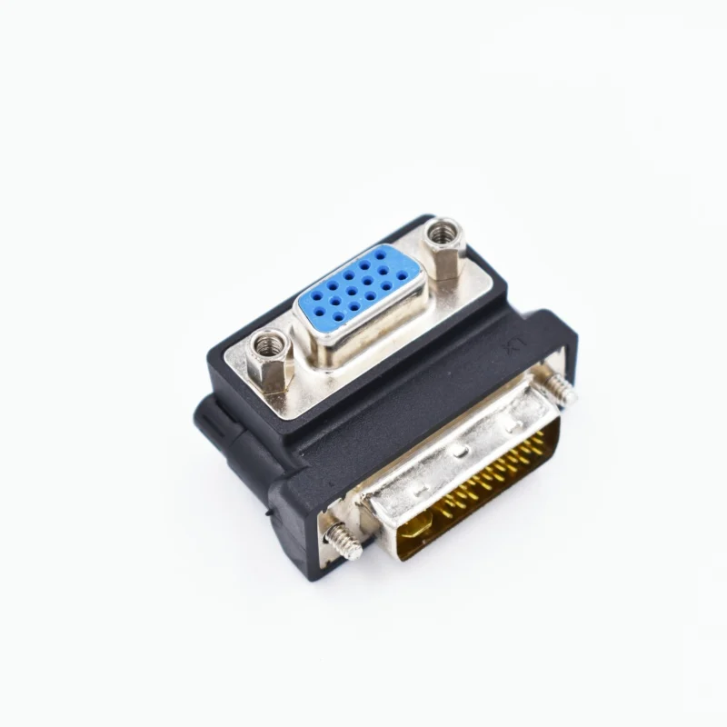 10 шт./лот 90 градусов угол DVI 24 + 5 папа к VGA Женский M/F конвертер адаптер | Компьютеры