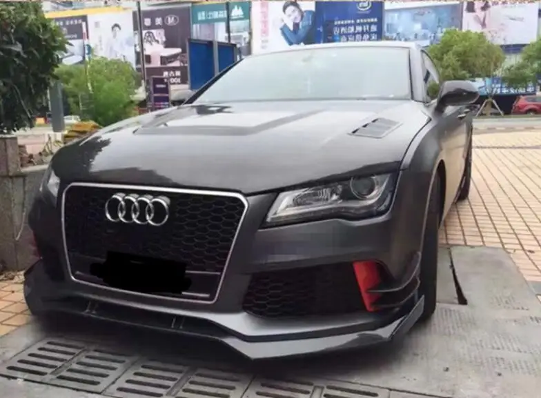 Beli Bumper Serat Karbon Kualitas Tinggi Spoiler Diffuser Bibir Depan + Penutup Pelindung Pisau Angin Untuk Audi A5 S5 RS5 2017 2018 2019