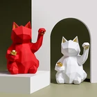 Новые элегантные матовые Цвет Lucky скульптура кошки украшения дома Декор в гостиную Настольный предметы интерьера