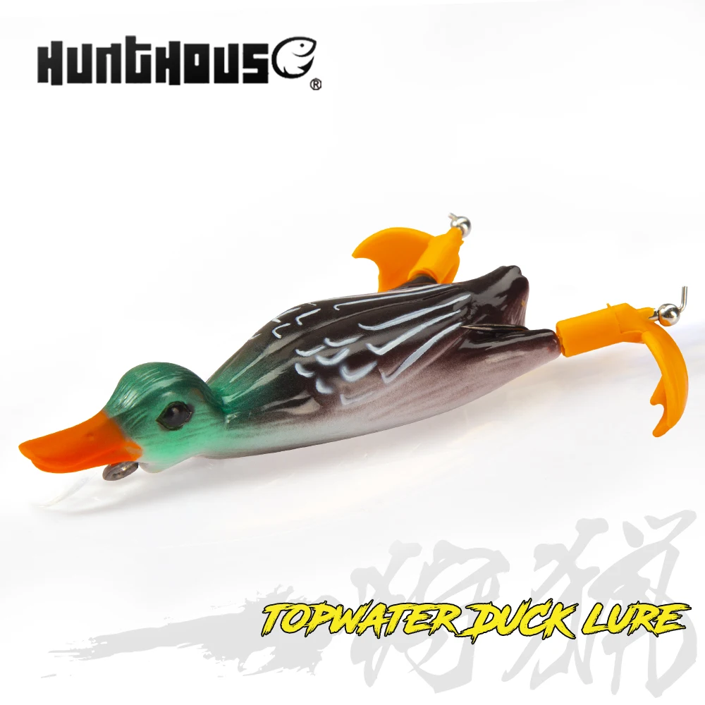 

Hunthouse Splashing Duck Soft Lures Lifelike Floating Silicone Bait Fishing 140mm 21.8g Splash Feet Freshwater Tackle LW240