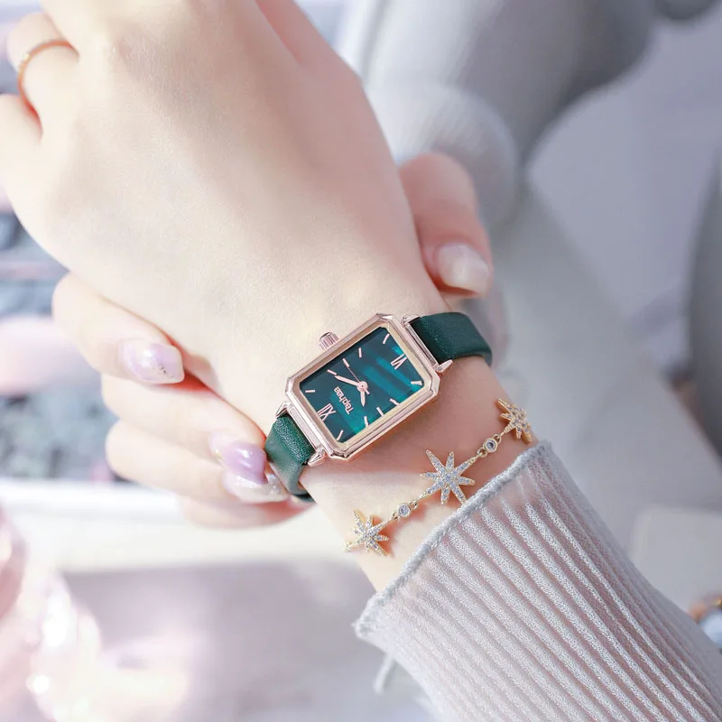 

Green Malachite Watches Set Japan Movement Roma Vintage Ladies Wristwatches Dropshipping Women Stainless Steel Rose Gold Watches