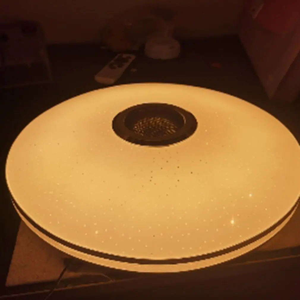 

34cm 108LED Modern Music Ceiling Light bluetooth Speaker Flush Down Lamp Remote Control 36W Colorful Lighting Ceiling Light