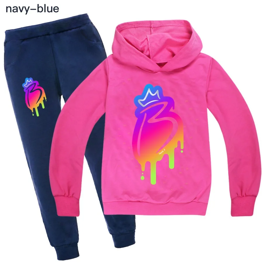 

2021 Royally B Kids Clothing Sets Children Birthday Suit Boys Tracksuits Kids School Sport Suits Hoodies Top +Pants 2pcs Set