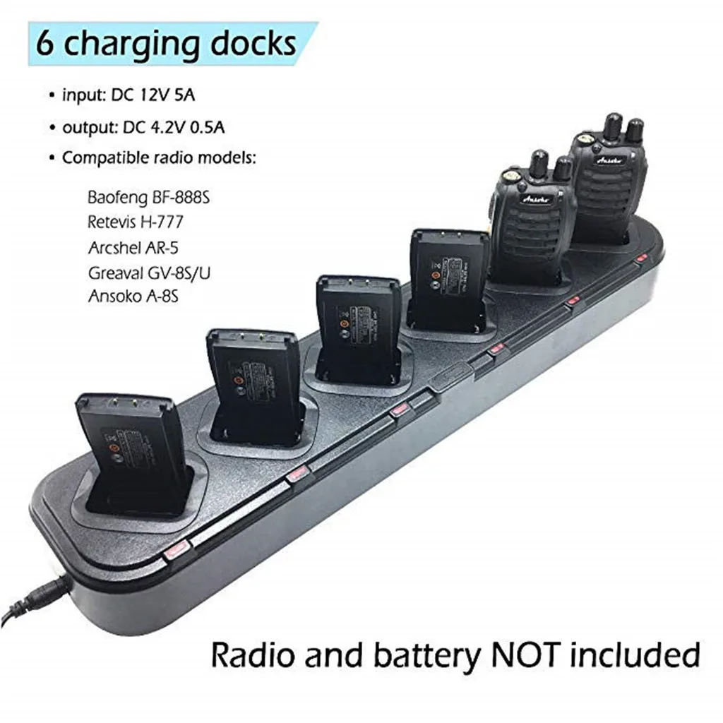 

6-Way Six-Way Universal Multi Charger For BaoFeng BF-888S BF-777S EU
