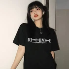 Женская Винтажная футболка с буквенным принтом Death Note, повседневная одежда в уличном стиле, темный Топ с коротким рукавом, готика, Харадзюку