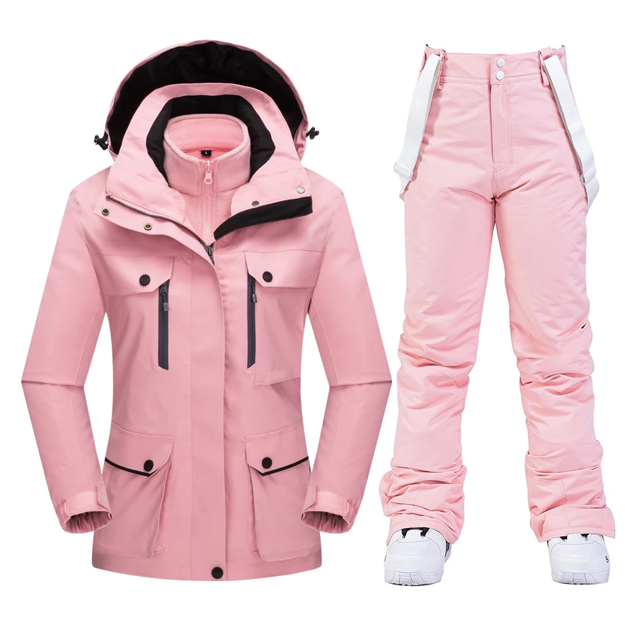 Women's Ski Suit Waterproof Windproof Skiing and Snowboarding Thick Warm Jacket Pants Sets Female Snow Costumes Outdoor Wear