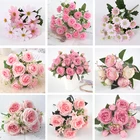 Искусственные цветы для украшения, розы, пионы, шелковые маленькие цветы, весенние, свадебные украшения, искусственные цветы
