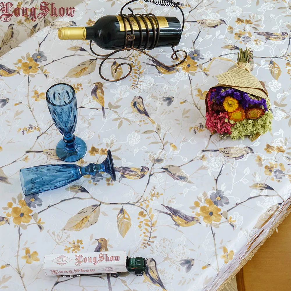 yellow sparrow Pastorale Стиль Цветочный Жаккард розовый цвет вышитые кружева настольная дорожка - Цвет: yellow sparrow