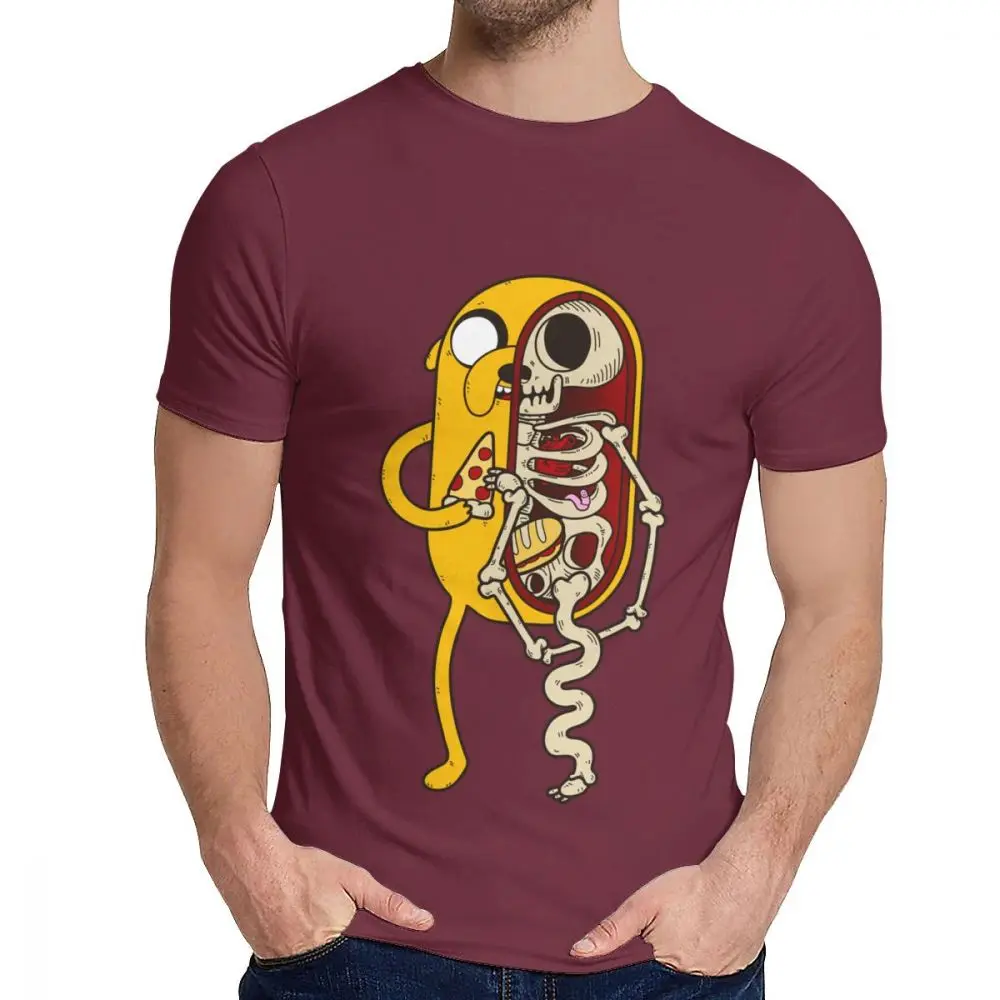 Бургундия Мужская футболка Adventure Time хорошая хлопковая Новая мужская Винтажная футболка с круглым вырезом - Цвет: Бургундия