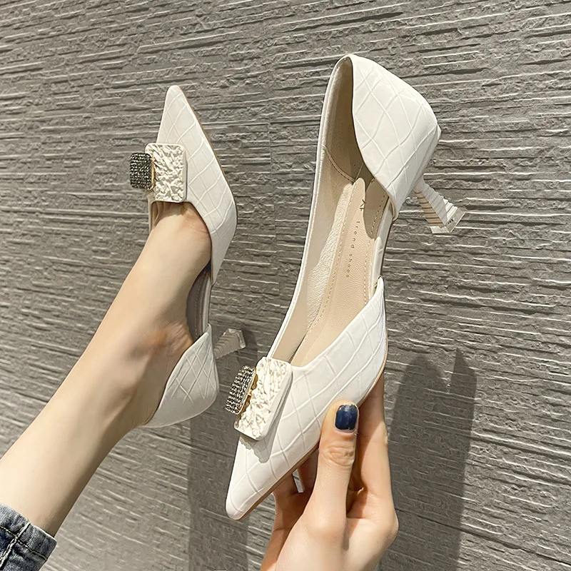 

Туфли-лодочки женские с острым носком, на тонком каблуке 8 см, 2021