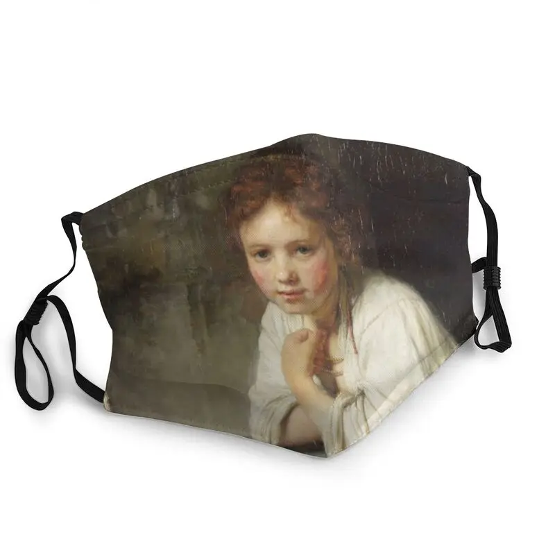 Девочка в окне Рембрандт Ван Рейн моющиеся унисекс лицевая маска против пыли Haze