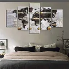 Карта мира, холст, 5 шт., печать на нетканом материале, памятная доска, доска объявлений, изображение дома, настенная стена