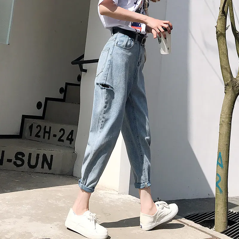 Джинсы с высокой талией для мам винтажные женские джинсы женщин в стиле бойфренд