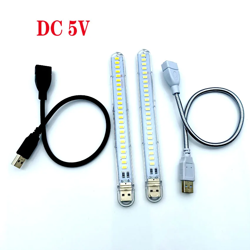 DC 5V Mini LED Nacht Licht Tragbare 10LEDs 24LEDs USB Lesen Tisch Lampe Biegsamen Verlängerung Pol UNS stecker Adapter Buch Lichter