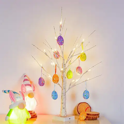 Пасхальное светодиодное украшение в виде березового дерева, 60 см
