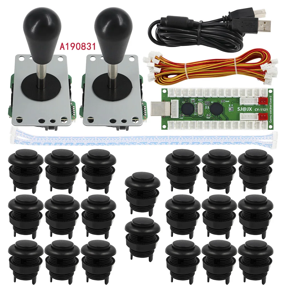 1 игрок 2 игрока джойстик аркадная игра DIY Kit запчасти светодиодный кнопочный +