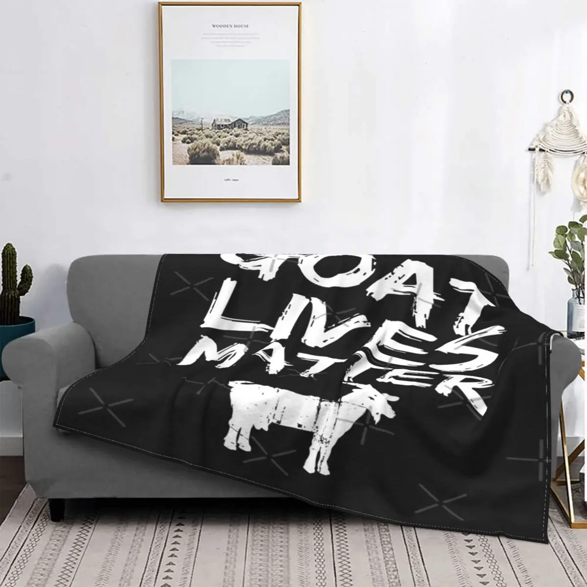 

Goat Lives Matter-Manta divertida y fresca de cabra, colcha para cama de muselina a cuadros, manta para pickick