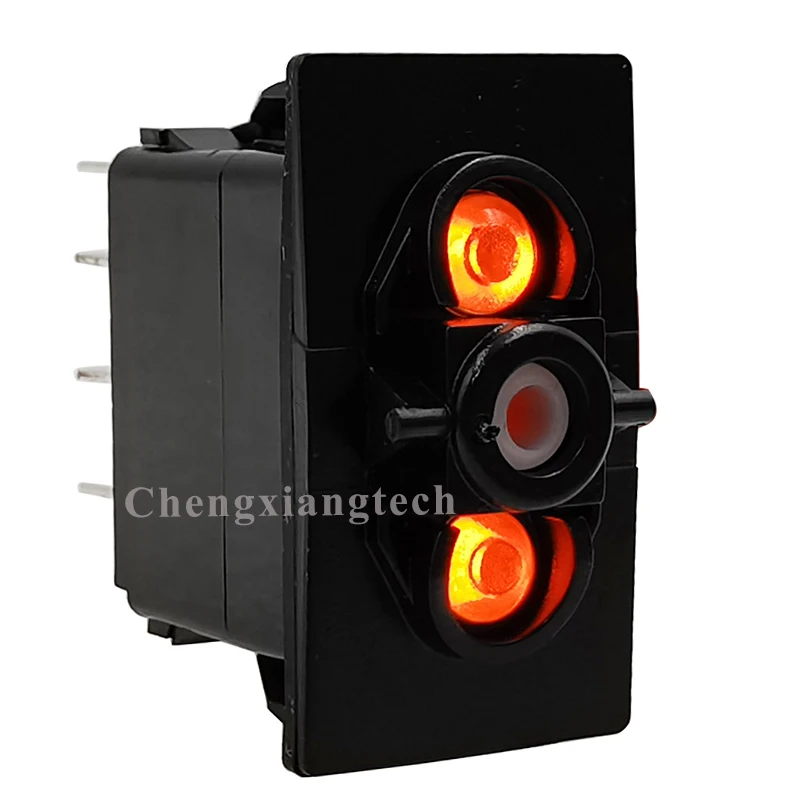 

Orange Led (ON) OFF (ON) Switch Base 7PIN DPDT Momentary Switch Body Car Boat Rocker Switch Accessories Waterproof IP68 12V 20A