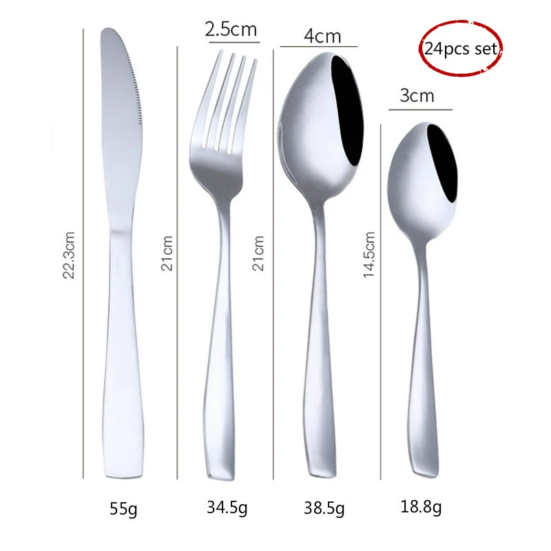 Набор столовых приборов из нержавеющей стали 24 шт. | Дом и сад