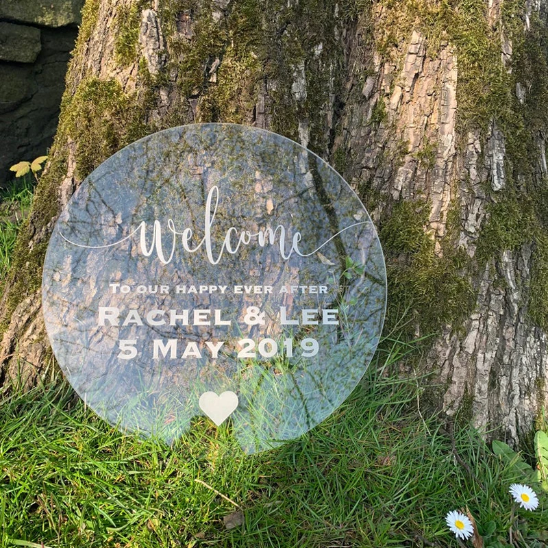 Акриловая приветственная открытка Свадебный знак акриловая лазерная гравировка