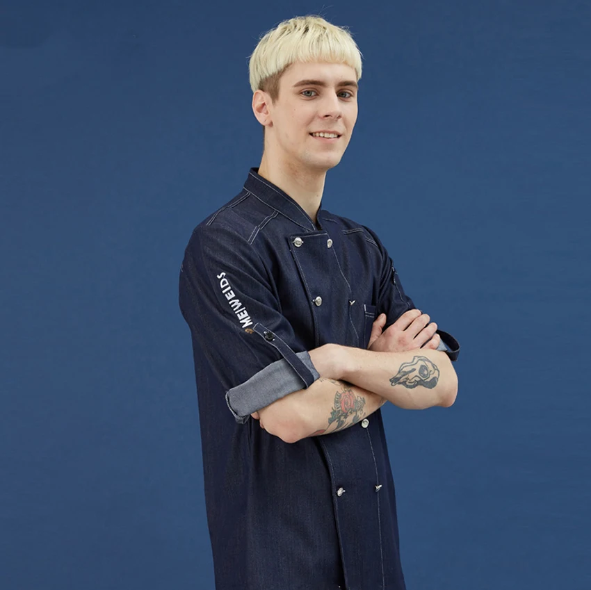 Высококачественная куртка шеф повара с вышивкой и бесплатным логотипом форма