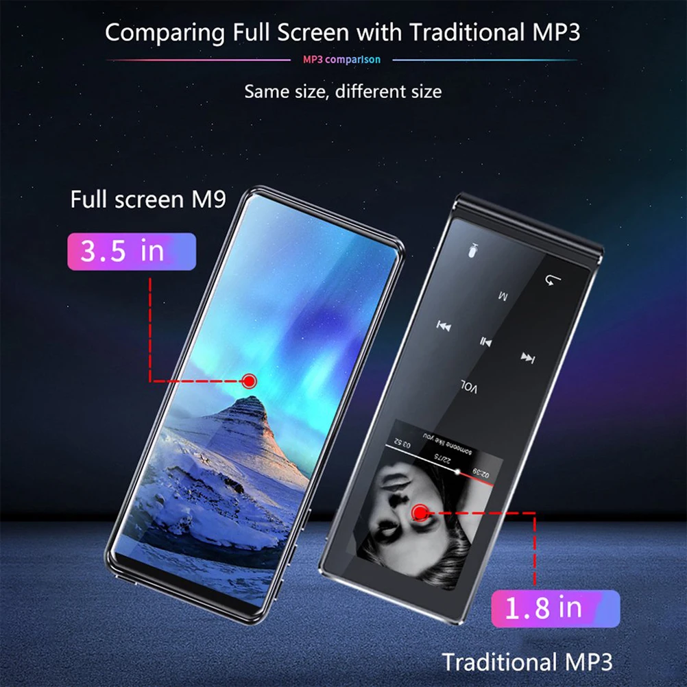 Mp3 плеер с сенсорным экраном 3 5 дюйма совместимый Bluetooth 8 Гб памяти Портативный Hi Fi
