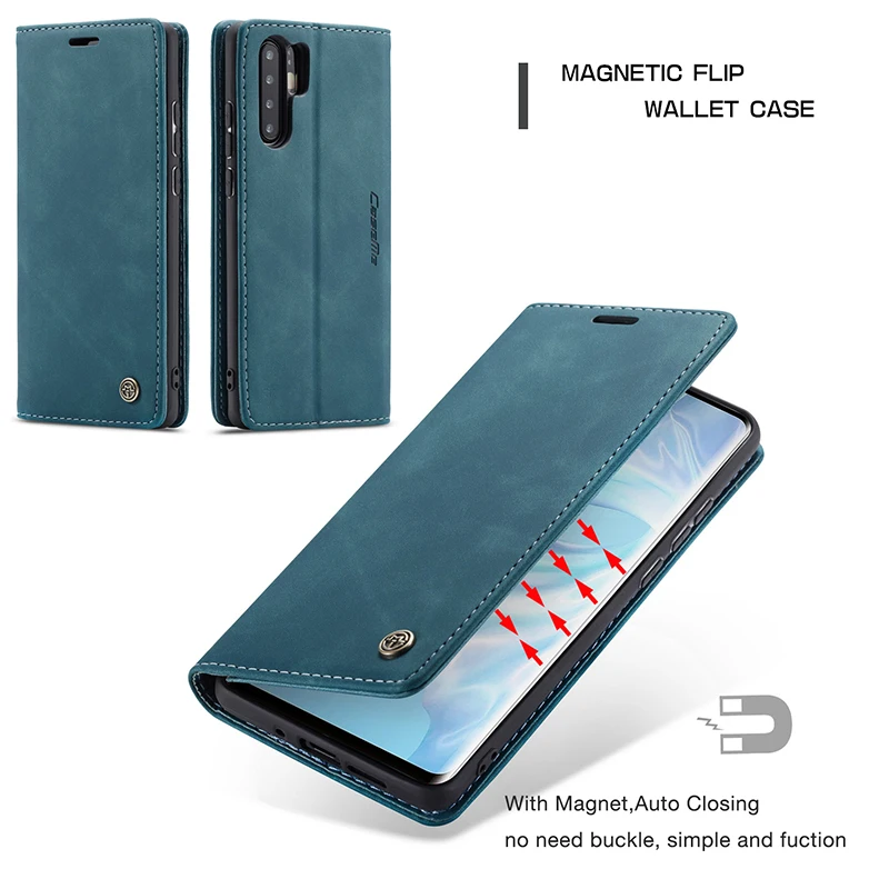 Роскошный кожаный чехол для huawei P30 Lite P30 Pro, держатель для телефона, Магнитный Флип-бумажник, чехол для huawei P smart, чехлы