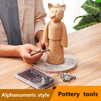 pottery tools printing punch stainless steel english letters and numbers punch 36 manual seal printing mold set