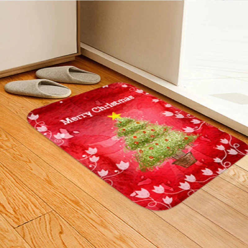 3D Рождественский нескользящий ковер для кухни комнаты напольный коврик