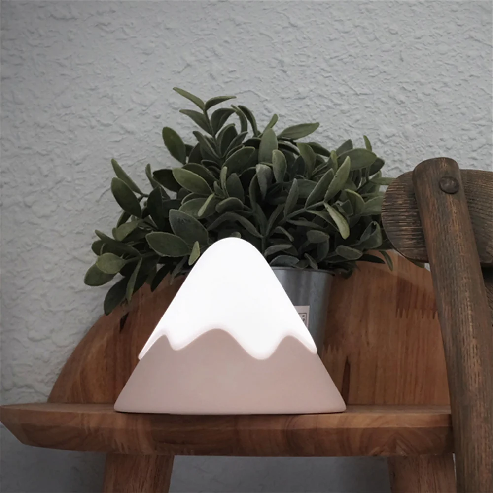 Enlarge LED Charging Bedroom Snow Mountain Eye Protection Night Light