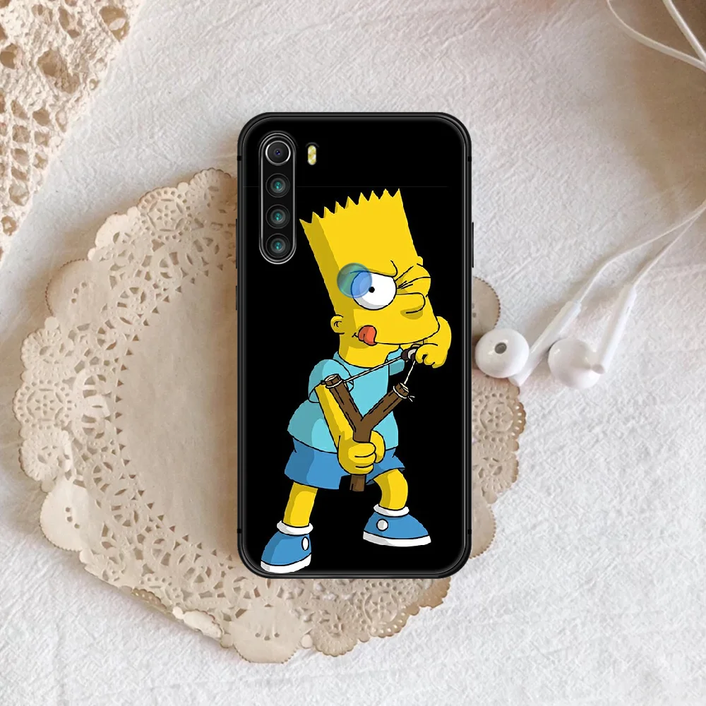 

Cartoon Bart Homer J Phone Case For XIAOMI Redmi Note 5 7 8 T 9 6A 7A 8A 9S K 20 30 Pro black Shell Luxury Cover Soft Waterproof