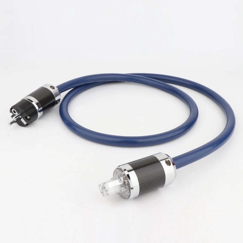 

Hi-end OCC Copper AC Power Cable Hifi Audio EU Mains Power Cord Cable Rhodium Plated Carbon Fiber Schuko Plug Cable